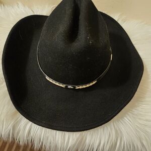Outback Trading Company Black Western Cowboy Hat with Decorative Band